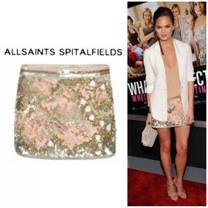 Oyster Sequin Mini Skirt AllSaints Spitalfields 8